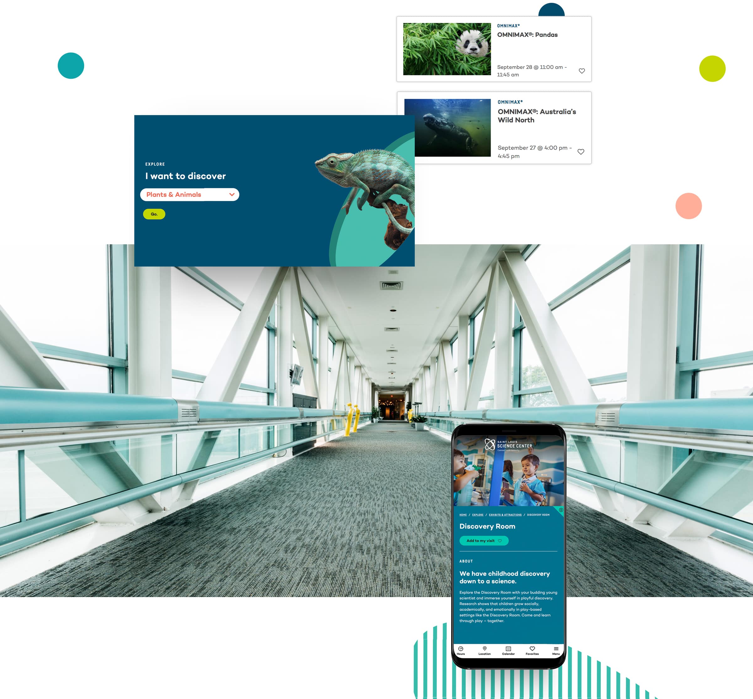 Saint Louis Science Center UX UI Artifacts and Mobile Website Design