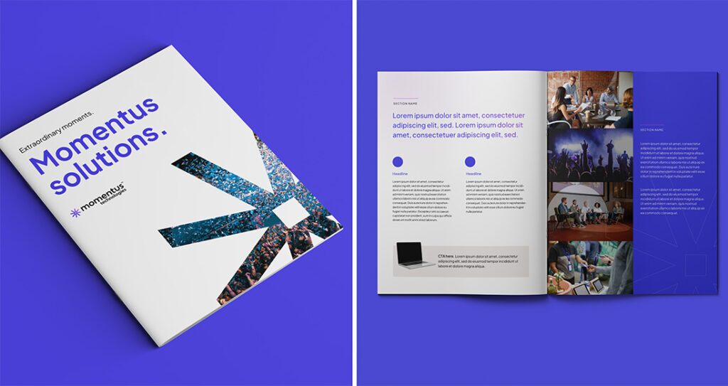 An example of branded sales materials we created during our branding process for Momentus.