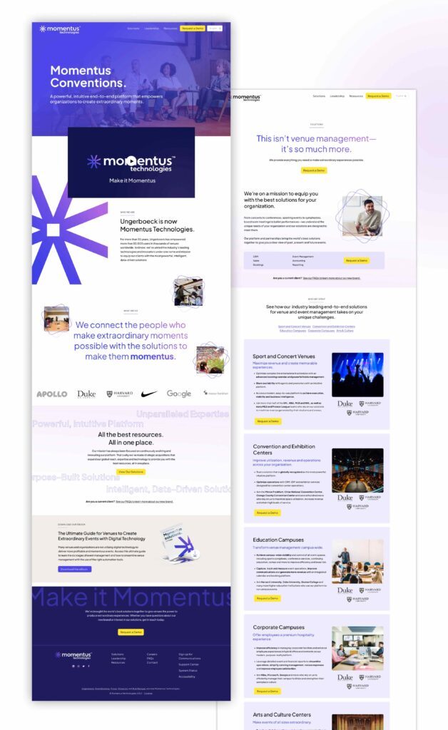 Momentus Technologies website pages