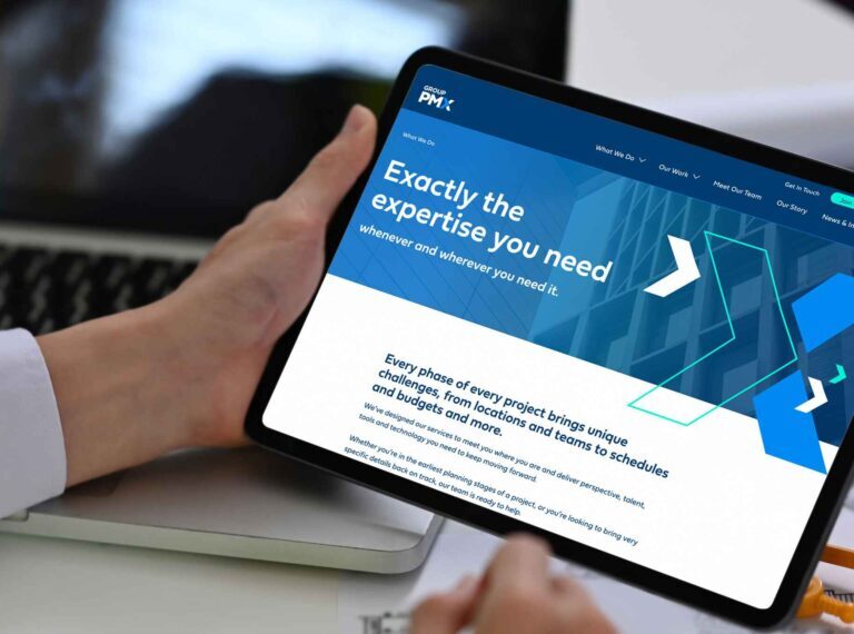 PMX commercial construction project management website design page