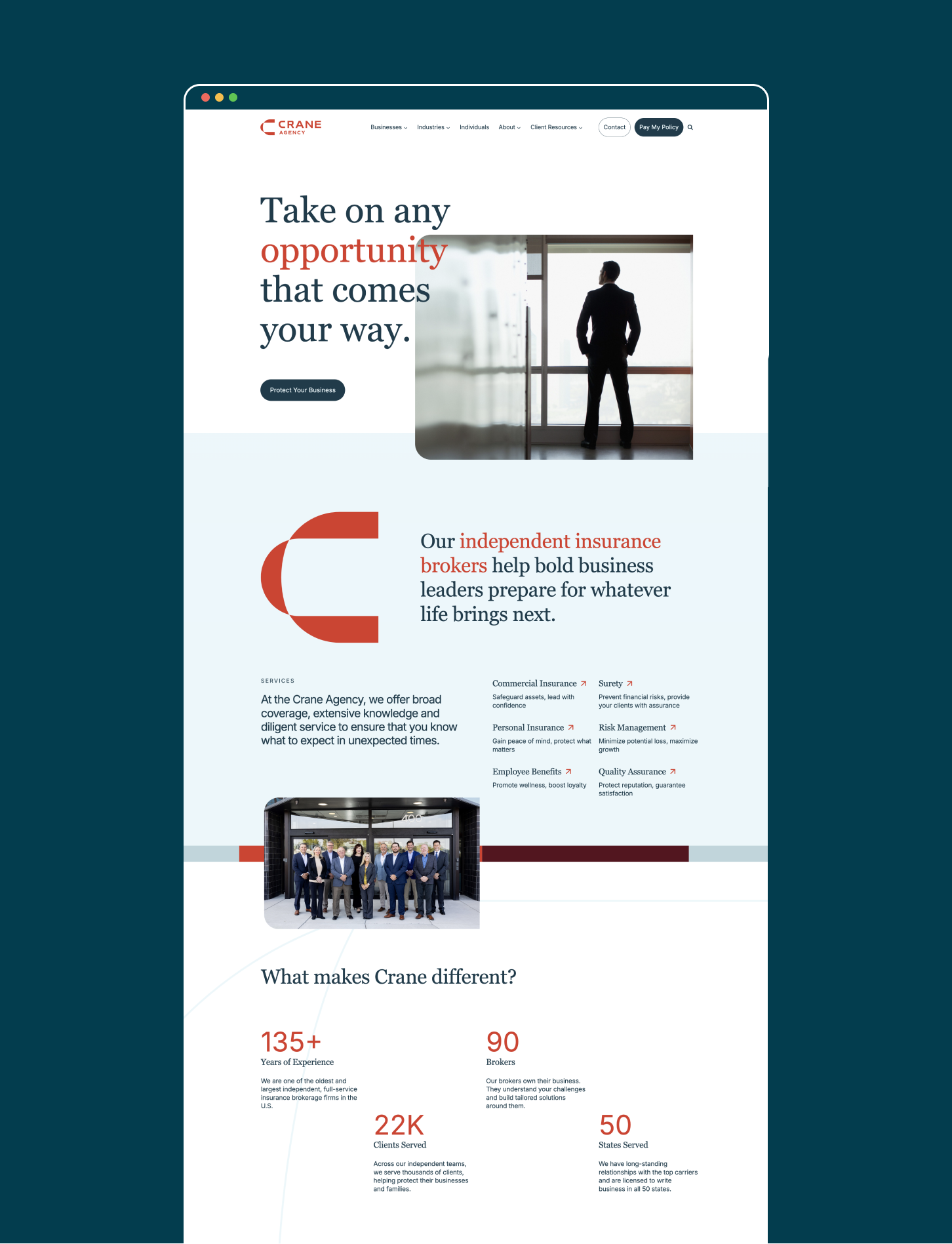 Crane Agency Insurance Branding Website Design