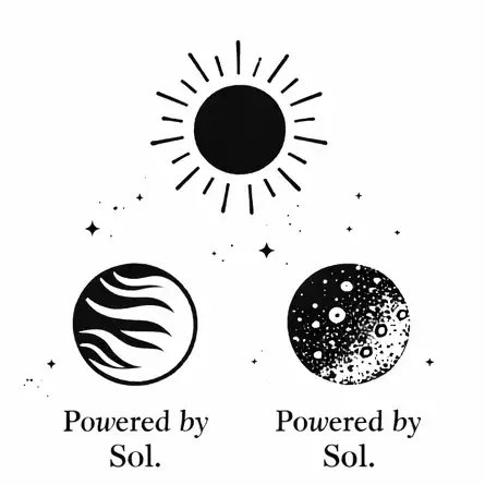 2 planets and the Sun representing the parent brand concept in branding