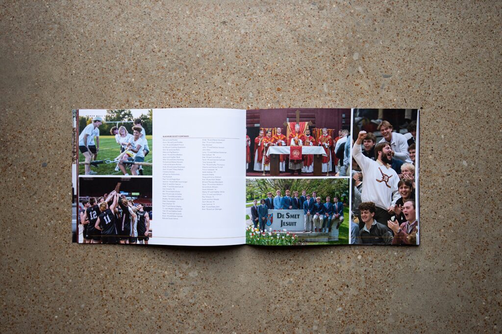 Pages from the print design of the De Smet annual report