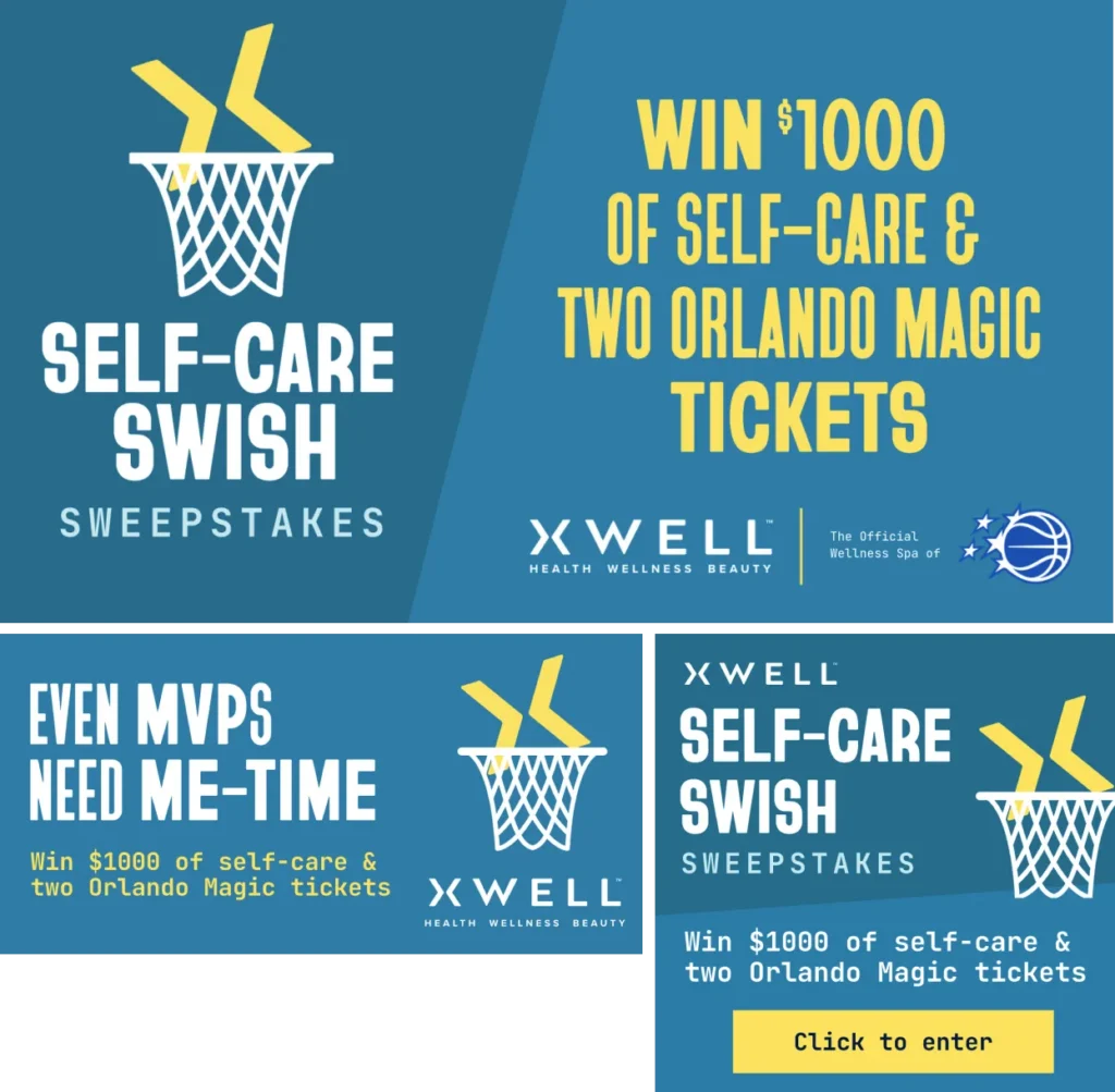 Signage promoting Xwell at NBA games in Florida