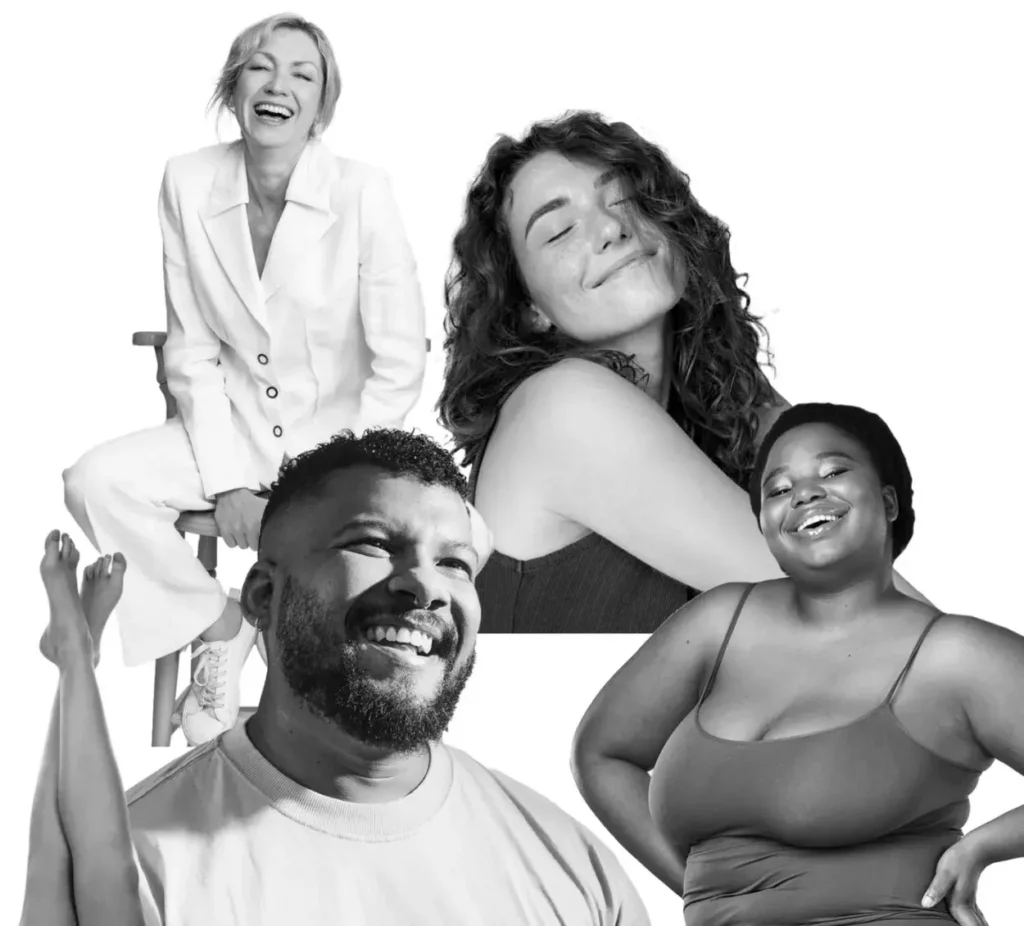 XWELL's brand and marketing features images of real people of different genders, races, sizes, ages and more
