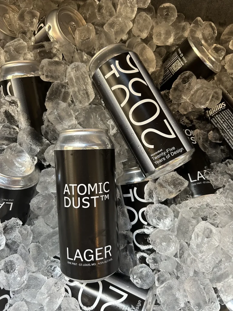 Atomicdust branded beer for the 25th anniversary party